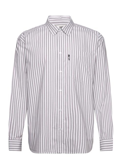 Double A by Wood Wood Wwday Striped Shirt Double A By Wood Wood Grey