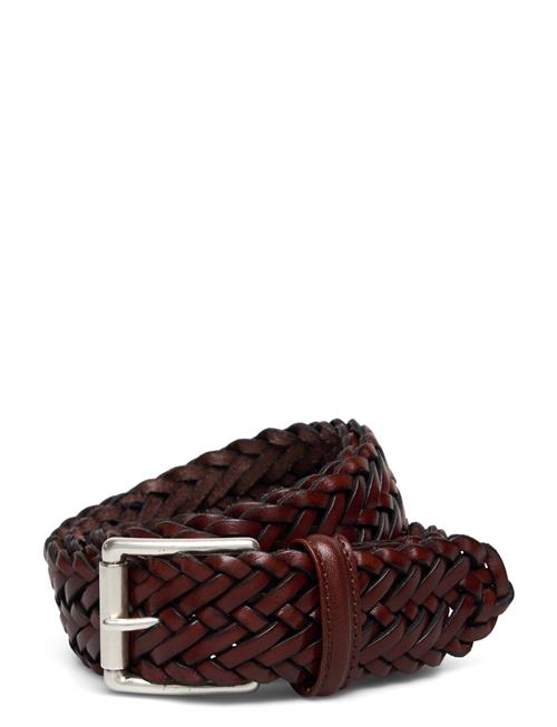 Anderson's Classic Woven Leather Belt Anderson's Brown