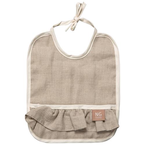 NG Baby Hagesmæk i linned med flæse Natural One Size      Unisex