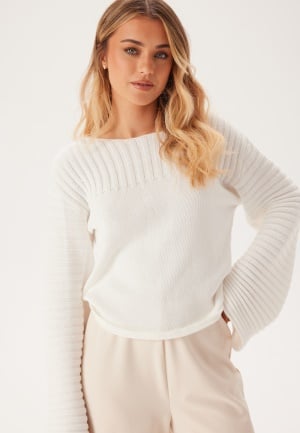 BUBBLEROOM Boatneck Knitted Sweater Offwhite XL