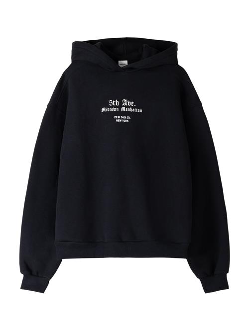 Bershka Sweatshirt  mørkegrå / sort / hvid