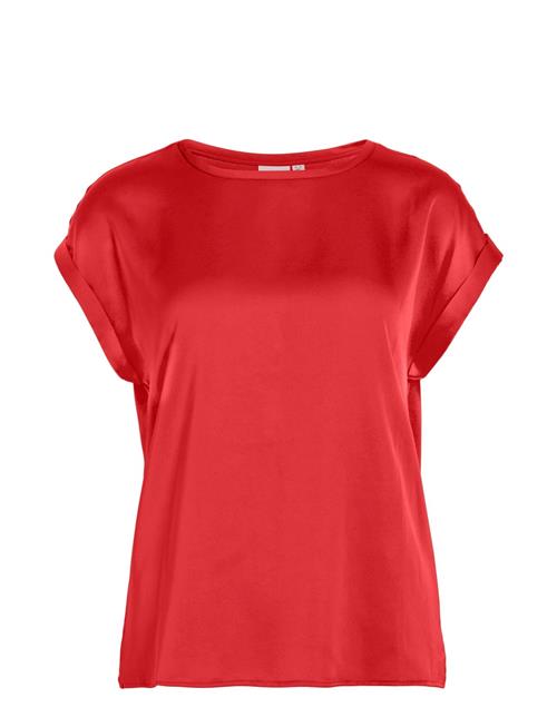 Viellette S/S Satin Top - Noos Vila Red