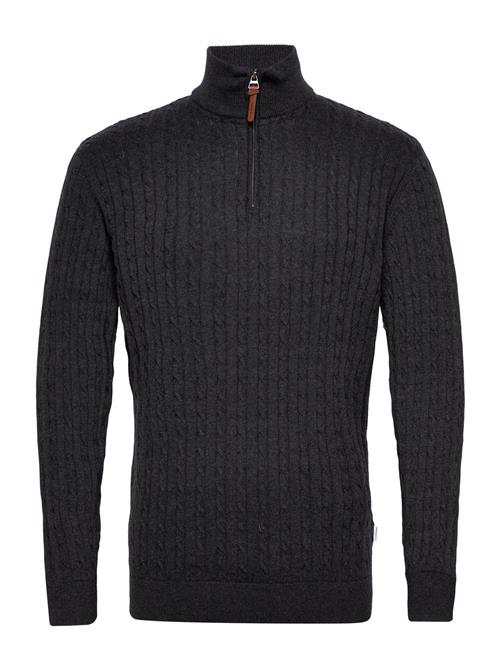 1/2 Zip Cable Knit Lindbergh Black