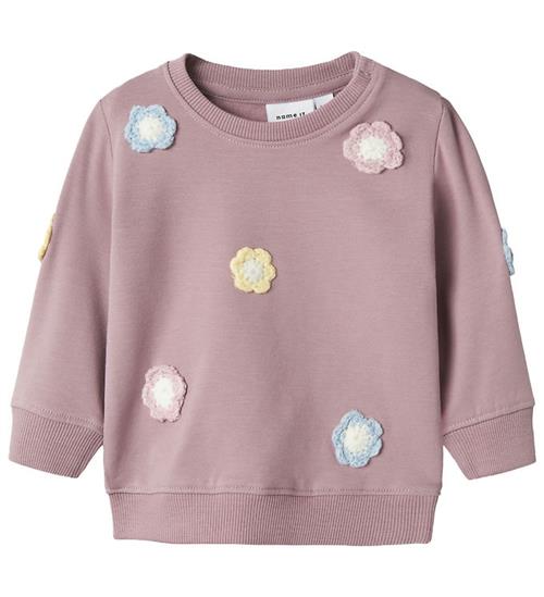 Name It Sweatshirt - NbfTella - Elderberry m. Blomster