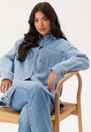 Pieces Pcmaisie Ls Denim Shirt Light Blue Denim S