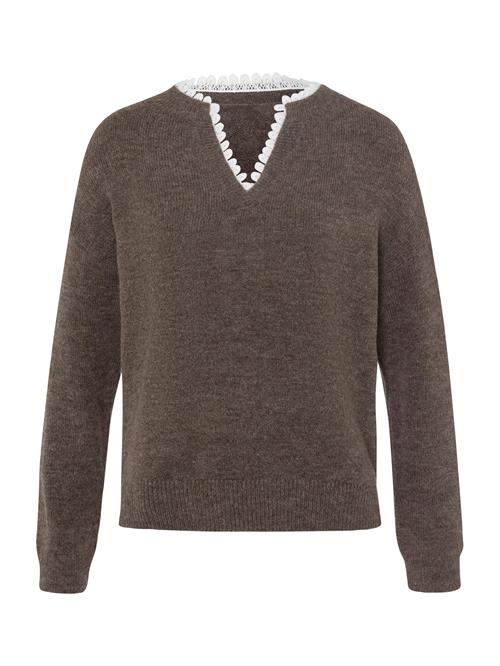 Se heine Pullover  brun-meleret / hvid ved About You