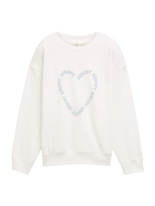 Se TOM TAILOR DENIM Sweatshirt  dueblå / hvid ved About You