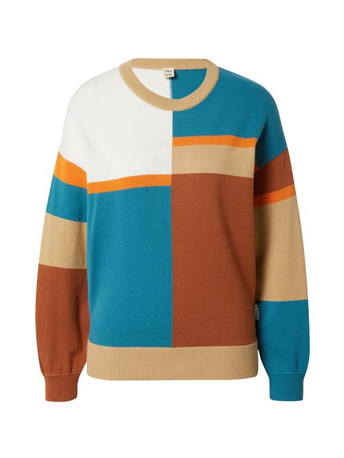 Iriedaily Pullover 'Lauri'  cyanblå / brun / orange / hvid