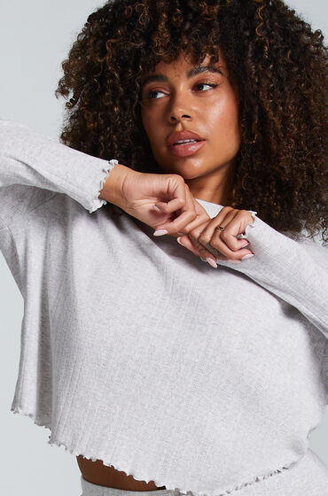 Se Hunkemöller Pyjamastop Pointelle Beige ved Hunkemøller