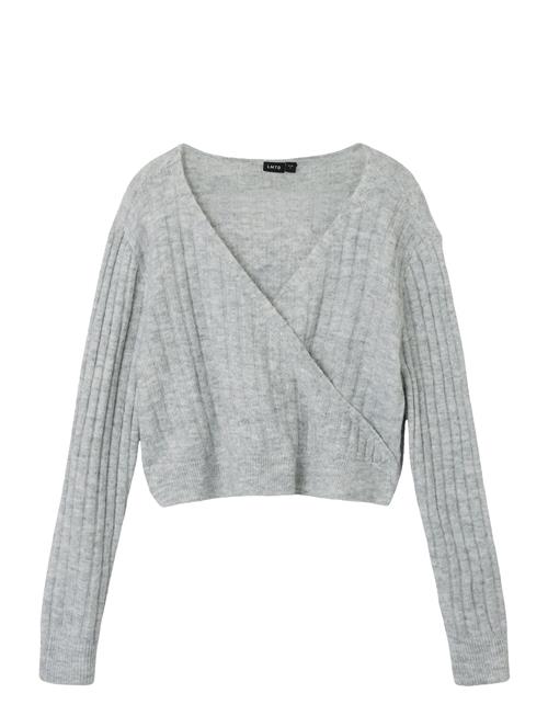 LMTD Nlfstidet Ls Crop Wrap Knit LMTD Grey