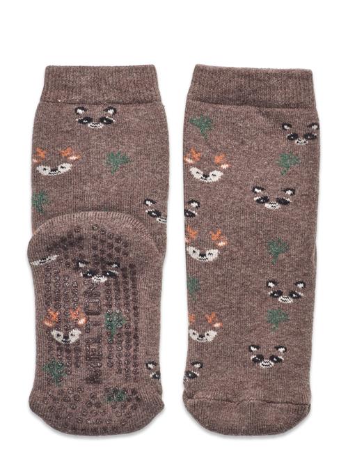 Forest Sock Anti-Slip Let's Go Melton Brown