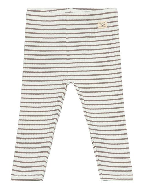 Mango Stripped Cotton Leggings Mango Brown