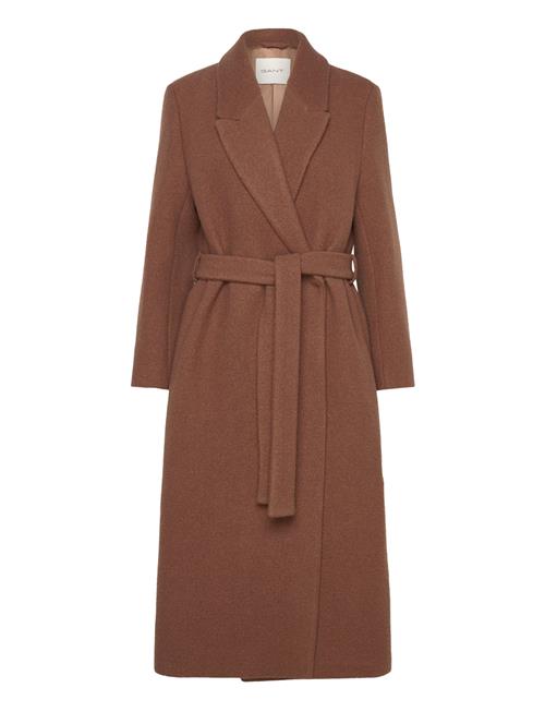 Textured Wrap Coat GANT Brown