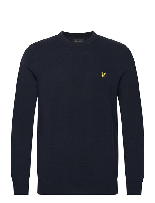 Se Cotton Merino Crew Neck Jumper Lyle & Scott Navy ved Booztlet