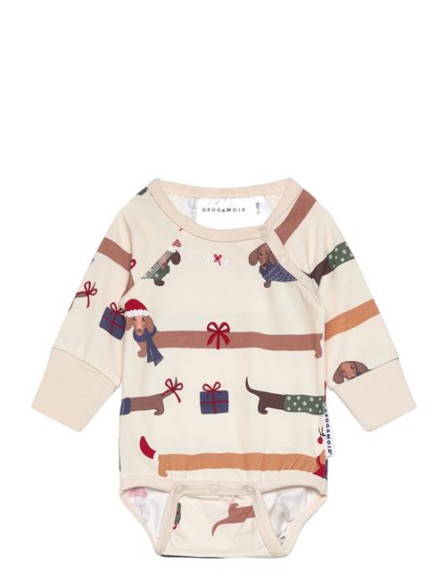 Bamboo Body L.s Santa Dogs Geggamoja Cream