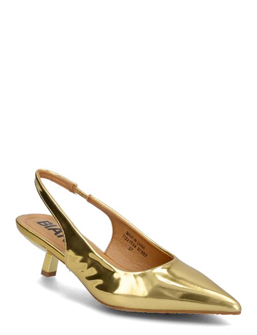 Biakristin Kitten Heel Slingback Mirror Pu Bianco Gold