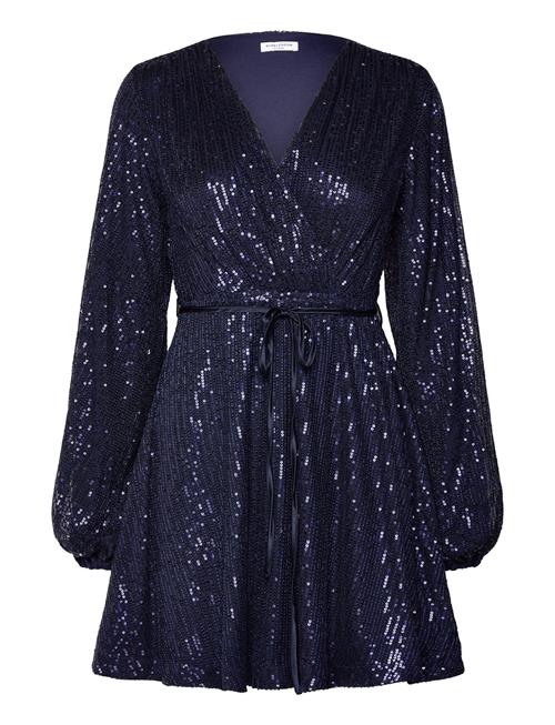 Bubbleroom Nera Sparkling Balloon Sleeve Dress Bubbleroom Navy