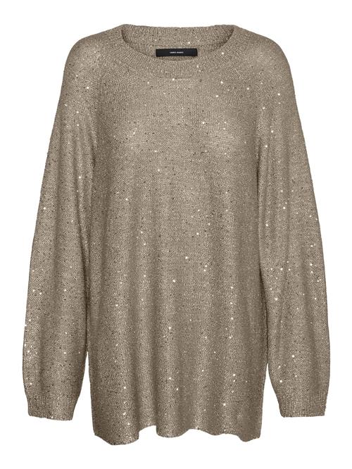 Se VERO MODA Pullover 'LEILANI'  choko / sølv ved About You