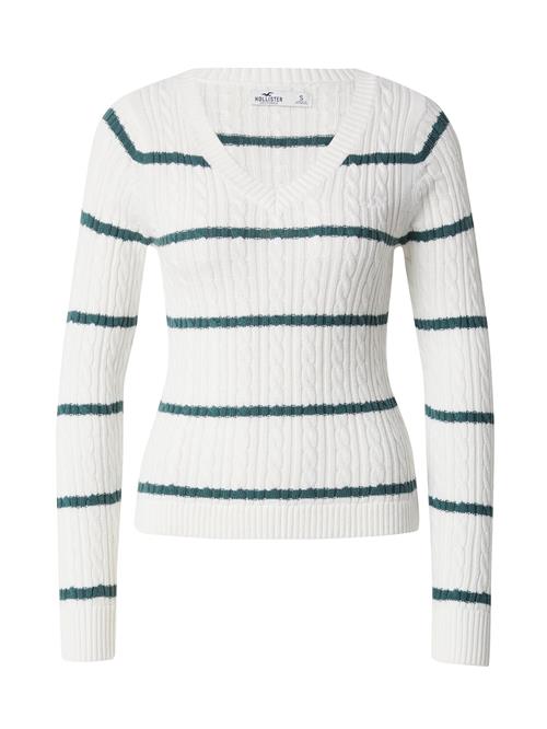 HOLLISTER Pullover  smaragd / hvid