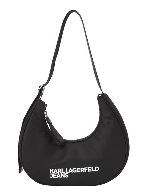 KARL LAGERFELD JEANS Skuldertaske 'ESSENTIAL'  sort / hvid