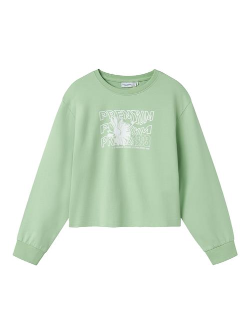 NAME IT Sweatshirt 'NKFVanita'  pastelgrøn / hvid