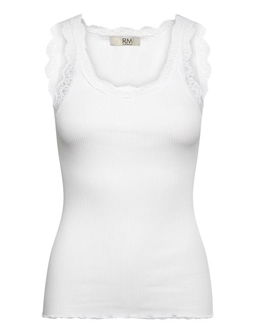 Rmwbalta Modal Sl Lace U-Neck Top RM By Rosemunde White