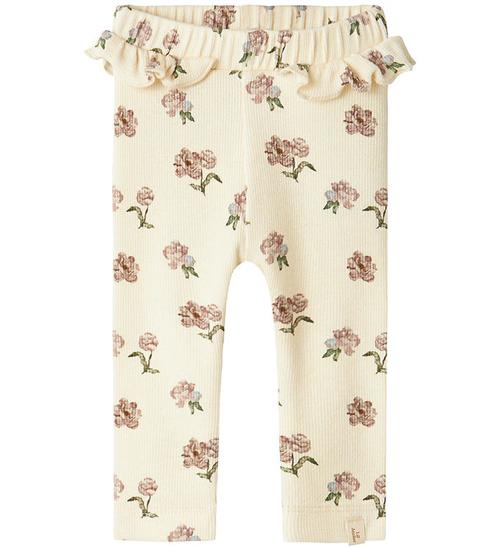 Lil Atelier Lil' Atelier Leggins - Rib - NbfGavo - Turtledove/PEONY