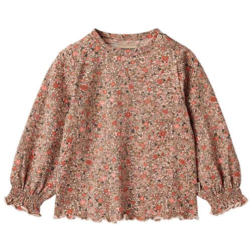 Wheat T-shirt L/S Norma Rose Flower Meadow | Lyserød | 92 cm