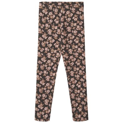 Wheat GOTS Jules Blomstrede Leggings Raven Anemones | Sort | 140 cm