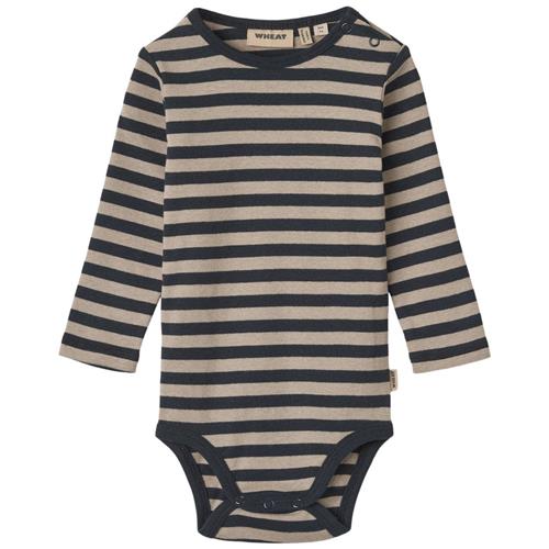 Wheat GOTS Freddie Stribet Babybody Navyblå | Marine blå | 62 cm