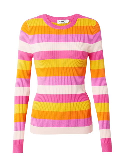 Se ONLY Pullover 'ONLKAROL'  gul / orange / pink / hvid ved About You