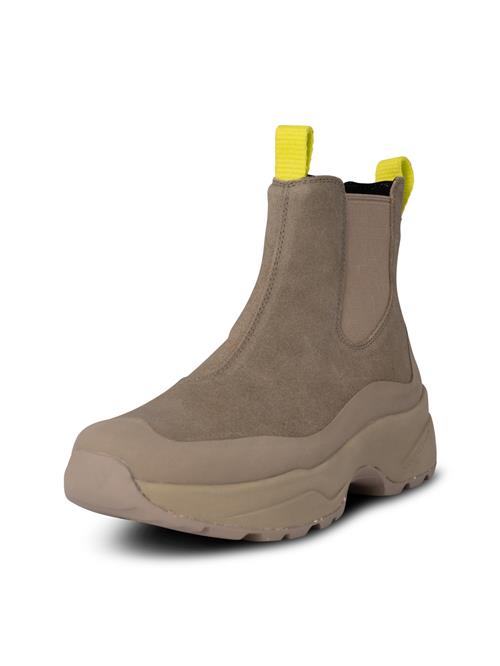 Se WODEN Chelsea Boots 'Solveig'  chamois / mørkebeige / lime ved About You