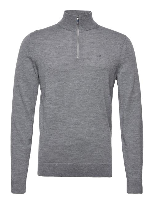 Calvin Klein Merino Rws Quarter Zip Calvin Klein Grey