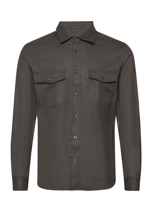 Chest-Pocket Cotton Overshirt Mango Brown