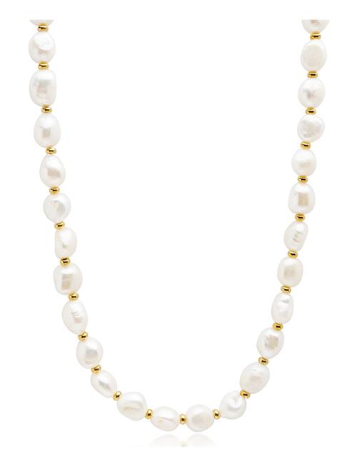 Nialaya Men's Baroque Pearl Choker Nialaya White