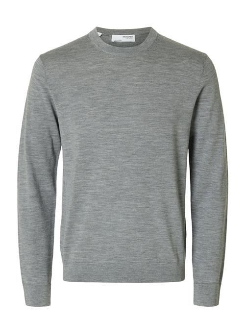 Selected Homme Slhtray Ls Knit Merino Crew Neck Noos Selected Homme Grey