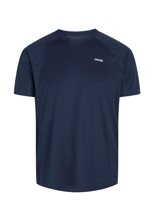 Mens Sports T-Shirt With Chest Print ZEBDIA Navy