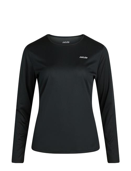 Women Longsleeved Sports Tee ZEBDIA Black