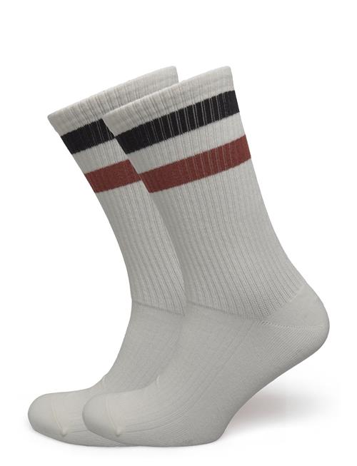 Woods Rib Stripe Socks - 2-Pack Les Deux White