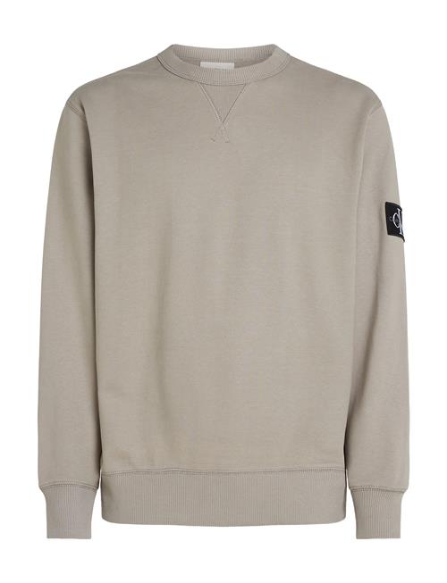 Badge Crew Neck Calvin Klein Jeans Beige