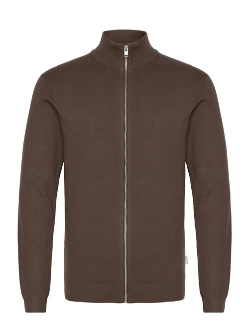 Ecovero Zip Cardigan Lindbergh Brown