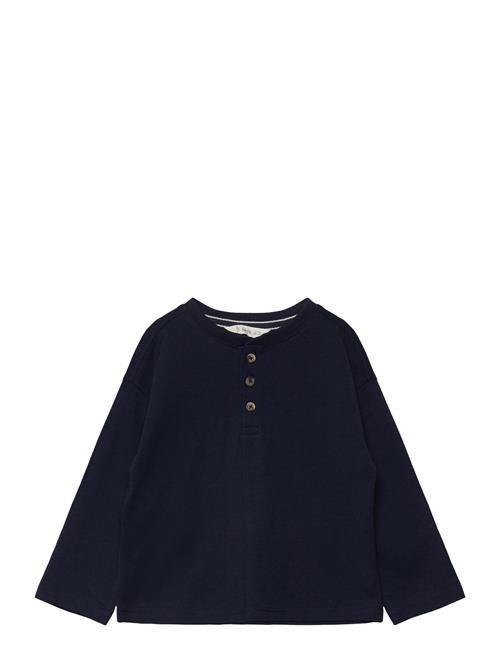 Long Sleeve Cotton T-Shirt Mango Navy