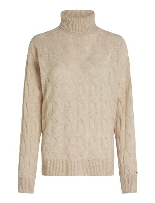 Soft Wool Cable Roll-Nk Sweater Tommy Hilfiger Cream