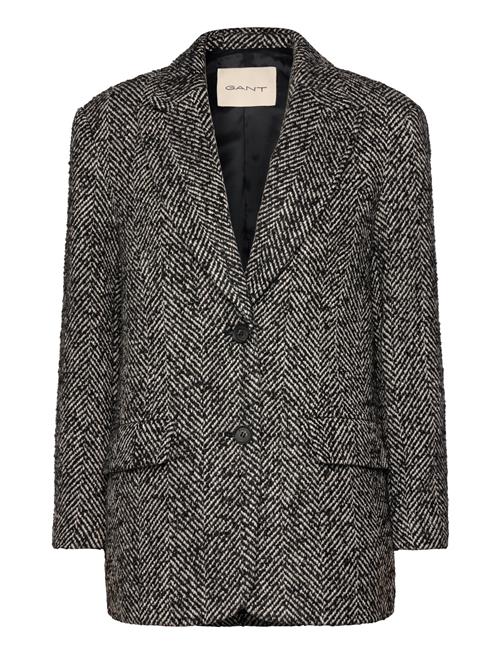 Se Rel Herringb Blazer GANT Black ved Booztlet