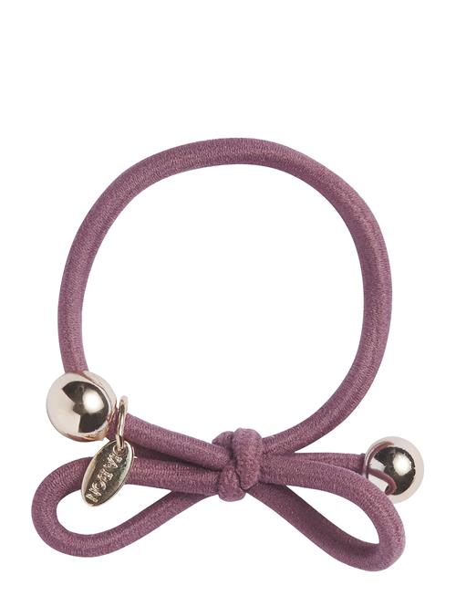 Hair Tie With Gold Bead - Mauve Ia Bon Pink