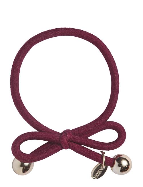 Hair Tie With Gold Bead - Burgundy Ia Bon Purple