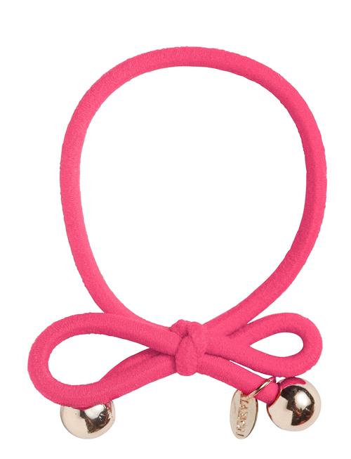 Hair Tie With Gold Bead - Hot Pink Ia Bon Pink