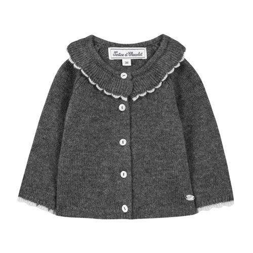 Tartine et Chocolat Strikket cardigan i uld og kashmir Heather Gray | Grå | 4 years