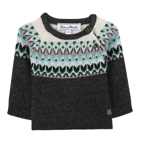 Tartine et Chocolat Uldstrikket sweater Heather antracitgrå | Grå | 9 months