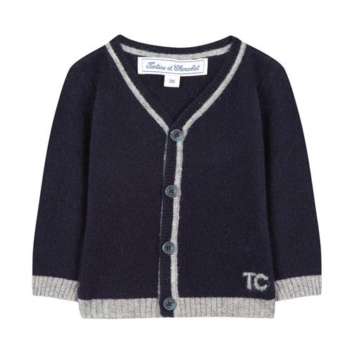 Tartine et Chocolat Cardigan i kashmir Navy | Marine blå | 2 years